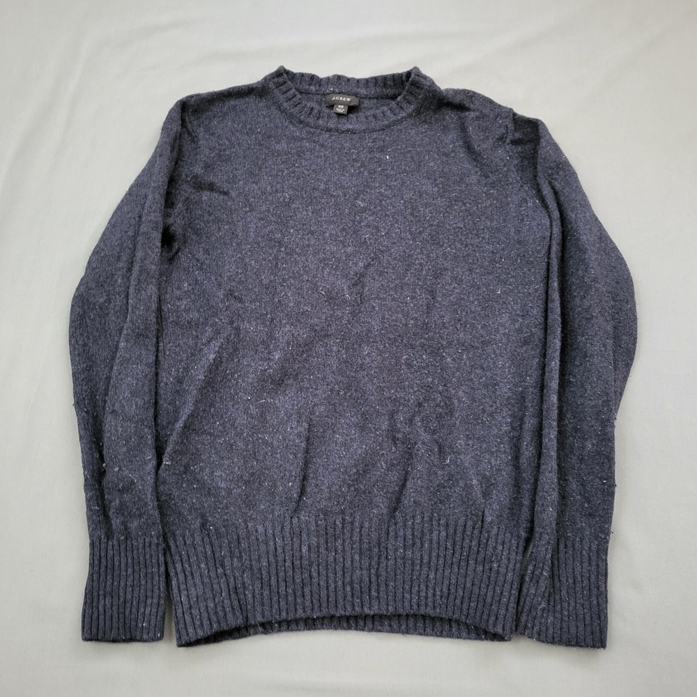 J Crew Sweater Womens XS Long Sleeve Wool Crew Neck Pullover Solid Knit Blue